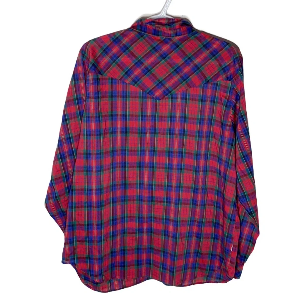 Levi’s vintage 70s pearl snap button plaid shirt